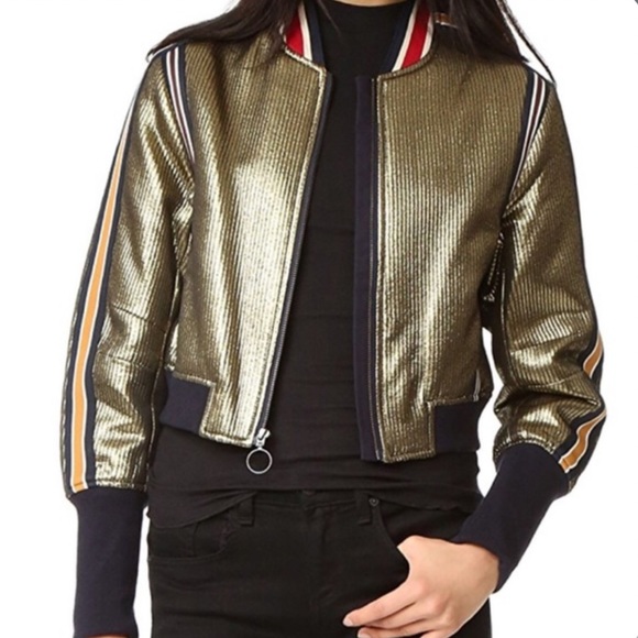 BCBG Andreas Metallic Bomber Jacket - Picture 3 of 7